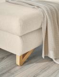 Ecksofa Skalm in creme Velours Sofa mit Bettfunktion und Stauraum 284 cm