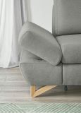 Ecksofa Skalm in hellgrau Velours Sofa mit Bettfunktion und Stauraum 284 cm