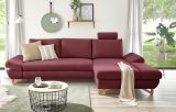 Ecksofa Skalm in bordeaux Velours Sofa mit Bettfunktion und Stauraum 284 cm