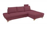 Ecksofa Skalm in bordeaux Velours Sofa mit Bettfunktion und Stauraum 284 cm