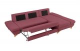 Ecksofa Skalm in bordeaux Velours Sofa mit Bettfunktion und Stauraum 284 cm
