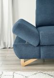 Ecksofa Skalm in blau Struktur-Stoff Sofa mit Bettfunktion und Stauraum 284 cm