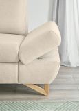 Ecksofa Skalm in creme Velours Wohnzimmer Sofa