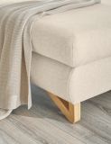 Ecksofa Skalm in creme Velours Wohnzimmer Sofa