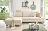 Ecksofa Skalm in creme Velours Wohnzimmer Sofa