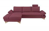 Ecksofa Skalm in bordeaux Velours Wohnzimmer Sofa