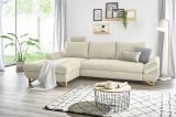 Ecksofa Skalm in beige Struktur-Stoff Wohnzimmer Sofa