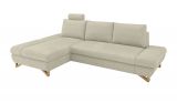 Ecksofa Skalm in beige Struktur-Stoff Wohnzimmer Sofa