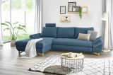 Ecksofa Skalm in blau Struktur-Stoff Wohnzimmer Sofa