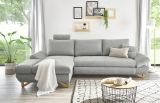 Ecksofa Skalm in hellgrau Struktur-Stoff Wohnzimmer Sofa