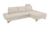 Ecksofa Skalm in creme Velours Wohnzimmer Sofa