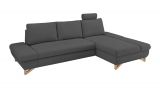 Ecksofa Skalm in grau Velours Wohnzimmer Sofa