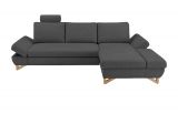 Ecksofa Skalm in grau Velours Wohnzimmer Sofa