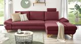 Ecksofa Skalm in bordeaux Velours Wohnzimmer Sofa