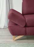 Ecksofa Skalm in bordeaux Velours Wohnzimmer Sofa