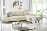 Ecksofa Skalm in beige Struktur-Stoff Wohnzimmer Sofa