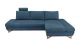 Ecksofa Skalm in blau Struktur-Stoff Wohnzimmer Sofa