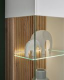 Vitrine Merced in wei matt und Evoke Eiche Wohn- und Esszimmer Highboard 75 x 125 cm