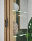 Vitrine Merced in wei matt und Evoke Eiche Wohn- und Esszimmer Vitrinenschrank 75 x 180 cm