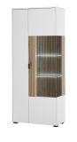 Vitrine Merced in wei matt und Evoke Eiche Wohn- und Esszimmer Vitrinenschrank 75 x 180 cm