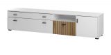 TV-Lowboard Merced in wei matt und Evoke Eiche TV Unterteil 200 x 44 cm