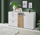 Sideboard Merced in wei matt und Evoke Eiche Wohn- und Esszimmer Kommode 150 cm