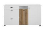 Sideboard Merced in wei matt und Evoke Eiche Wohn- und Esszimmer Kommode 150 cm