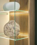 Wohnwand Merced in wei matt und Evoke Eiche Wohnkombination 3-teilig 285 x 180 cm