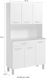 Parisot Kchenschrank Skoon in wei und grau Kche Buffet und Mehrzweckschrank 101 x 185 cm