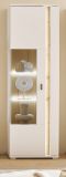 Vitrine Bellport in wei matt und Wotan Eiche Vitrinenschrank inklusive Frontbeleuchtung 55 x 200 cm