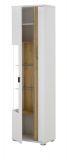 Vitrine Bellport in wei matt und Wotan Eiche Vitrinenschrank inklusive Frontbeleuchtung 55 x 200 cm