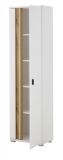 Stauraumschrank Bellport in wei matt und Wotan Eiche Mehrzweckschrank inklusive Frontbeleuchtung 55 x 200