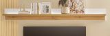 Wandboard Bellport in wei matt und Wotan Eiche Wandregal inklusive Beleuchtung 201 cm