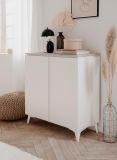 Kommode Visby in wei� und Sandstein Wohn- und Esszimmer Sideboard 88 x 92 cm