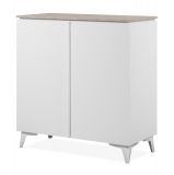 Kommode Visby in wei� und Sandstein Wohn- und Esszimmer Sideboard 88 x 92 cm