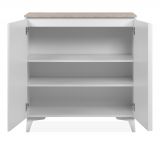 Kommode Visby in wei� und Sandstein Wohn- und Esszimmer Sideboard 88 x 92 cm