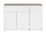 Sideboard Visby in wei und Sandstein Wohn- und Esszimmer Kommode 133 x 92 cm