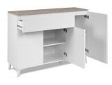 Sideboard Visby in wei und Sandstein Wohn- und Esszimmer Kommode 133 x 92 cm
