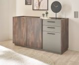 Sideboard Piano in Thermo Eiche und grau Kommode mit Soft-Close 152 x 80 cm