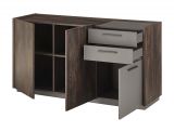 Sideboard Piano in Thermo Eiche und grau Kommode mit Soft-Close 152 x 80 cm