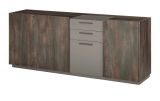Sideboard Piano in Thermo Eiche und grau Kommode mit Soft-Close 200 x 80 cm