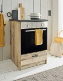 Herdumbauschrank Stove in Used Wood hell und anthrazit Kche Unterschrank 60 cm
