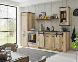 Kche Stove in Used Wood hell und anthrazit Kchenschrank Set 5-teilig 284 x 201 cm