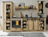 Kche Stove in Used Wood hell und anthrazit Kchenschrank Set 5-teilig 284 x 201 cm
