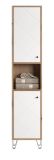 Badezimmer Hochschrank Touch in wei� matt Lack und Artisan Eiche Badschrank 36 x 191 cm