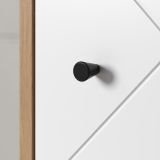 Waschbeckenunterschrank Touch in wei� matt Lack und Artisan Eiche Badschrank 69 x 61 cm