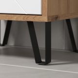 Badm�bel Set Touch in wei� matt Lack und Artisan Eiche Badkombination 3-teilig 120 x 191 cm