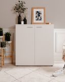 Schuhschrank Logu in wei 100 x 110 cm, aufklappbar fr 24 Paar Schuhe