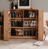 Schuhschrank Logu in Artisan Eiche 100 x 110 cm, aufklappbar fr 24 Paar Schuhe