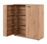 Schuhschrank Logu in Artisan Eiche 100 x 110 cm, aufklappbar fr 24 Paar Schuhe
